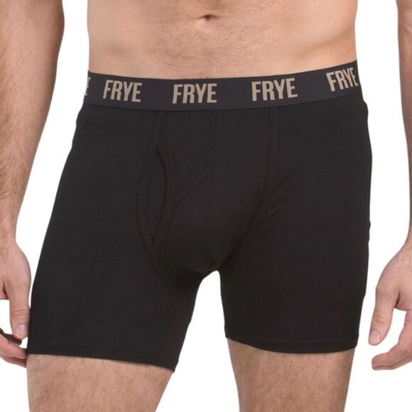 FRYE SβBlack White Gray Fly Front Bamboo Blend Boxer Briefs Pack of 4 - Picture 2 of 11